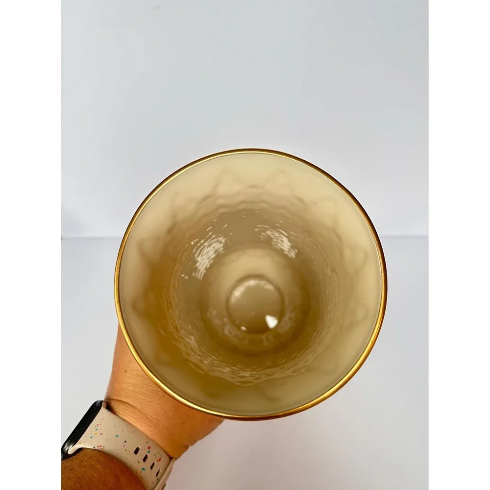 Lenox Autumn Leaf Collection Footed Vase, 24K Gold Trimmed Rim, Elegant Decor